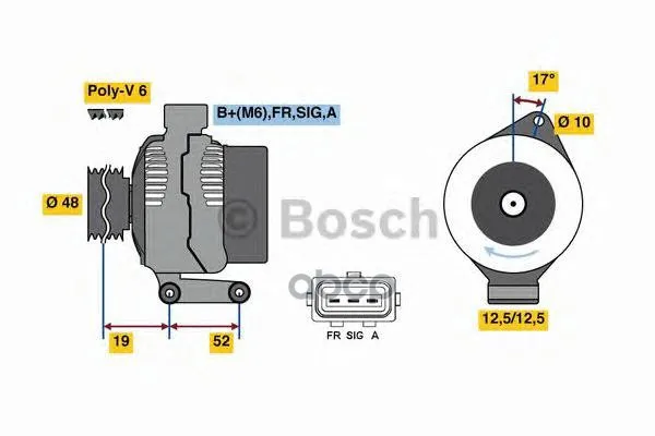 Генератор 14v 105a Bosch арт. 0986080440