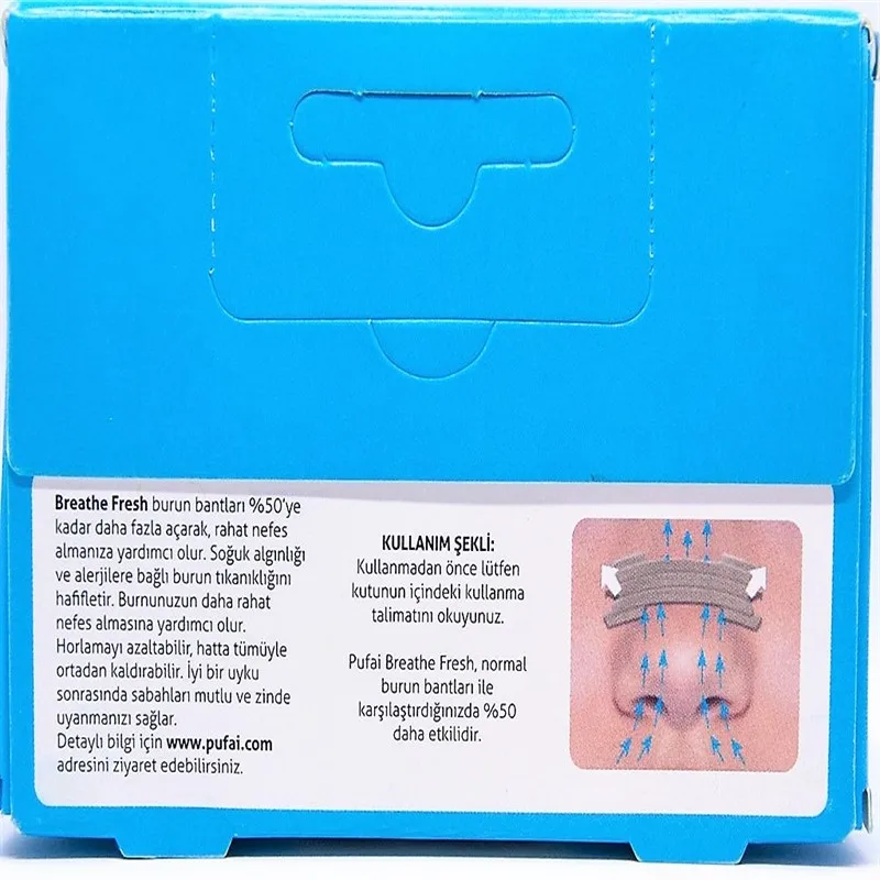 Pufai Breathe Fresh Nasal Strips Improve Breathe Athlets Transparent Large Size 66mm 19mm 10 Per Box