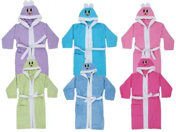 

Rabbit Embroidered Velvet Child Robe 10-11 Age