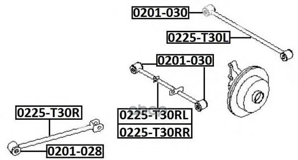 Тяга Подвески Поперечная | Зад Прав/Лев | Nissan: X-Trail Nt30 Pnt30 T30nissan X-Trail Nt30 Pnt30 T30 2000- ASVA арт. 0225T30L