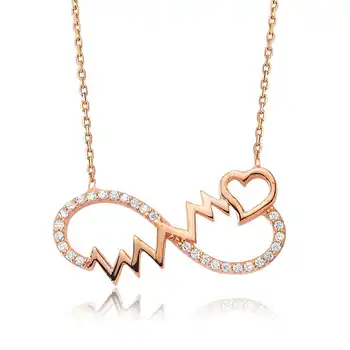 

925 sterling Silver Heart Cadence Infinity Necklace