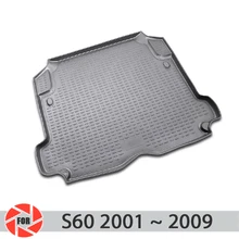 Коврик для багажника для Volvo S60 2001~ 2009 Коврик для пола багажника нескользящий полиуретановый грязезащитный багажник для стайлинга автомобилей