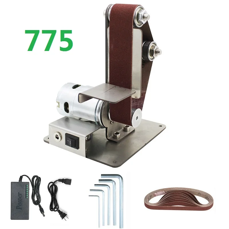 

Table Type Mini Vertical Electric Angle Grinder With Power Adapter Sanding Belt Machine Grinding DIY Polishing Machine