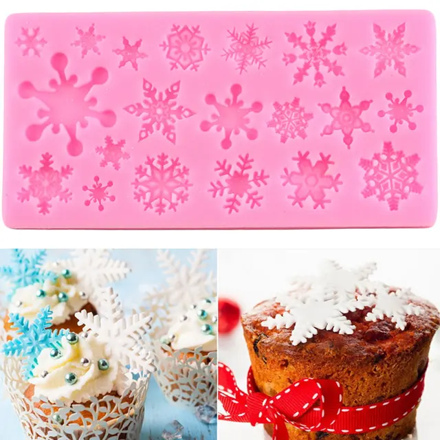 Snowflake Silicone Mold Chocolate Baking Fondant Jelly Cake Decorating  Christmas