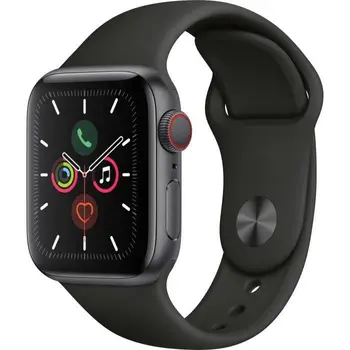 

Apple Watch Serials 5 Cellphone 40 mm space gray aluminum Case with black sport band-S/M