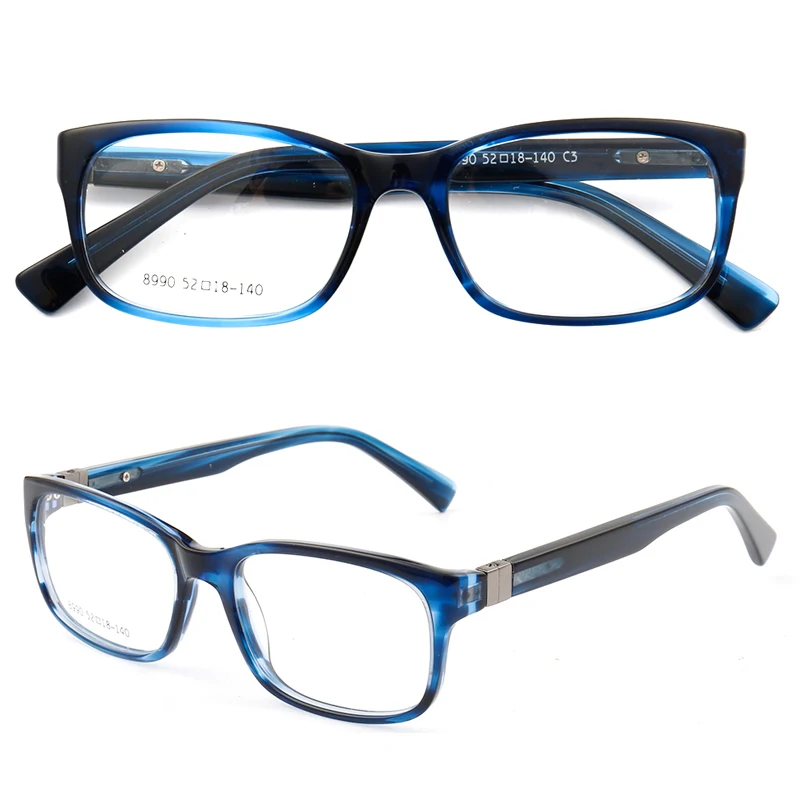 

Vintage Men Square Eyeglass Frames Women Optical Glasses Frames Rectangle Full Rim Spectacles Classic Prescription Eyewear Blue