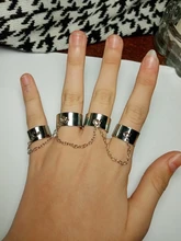 Cadena de eslabones estilo Hip Hop Punk para hombre y mujer, múltiples anillos abiertos para dedo, fiesta, concierto, ceremonia, regalo de joyería, venta al por mayor