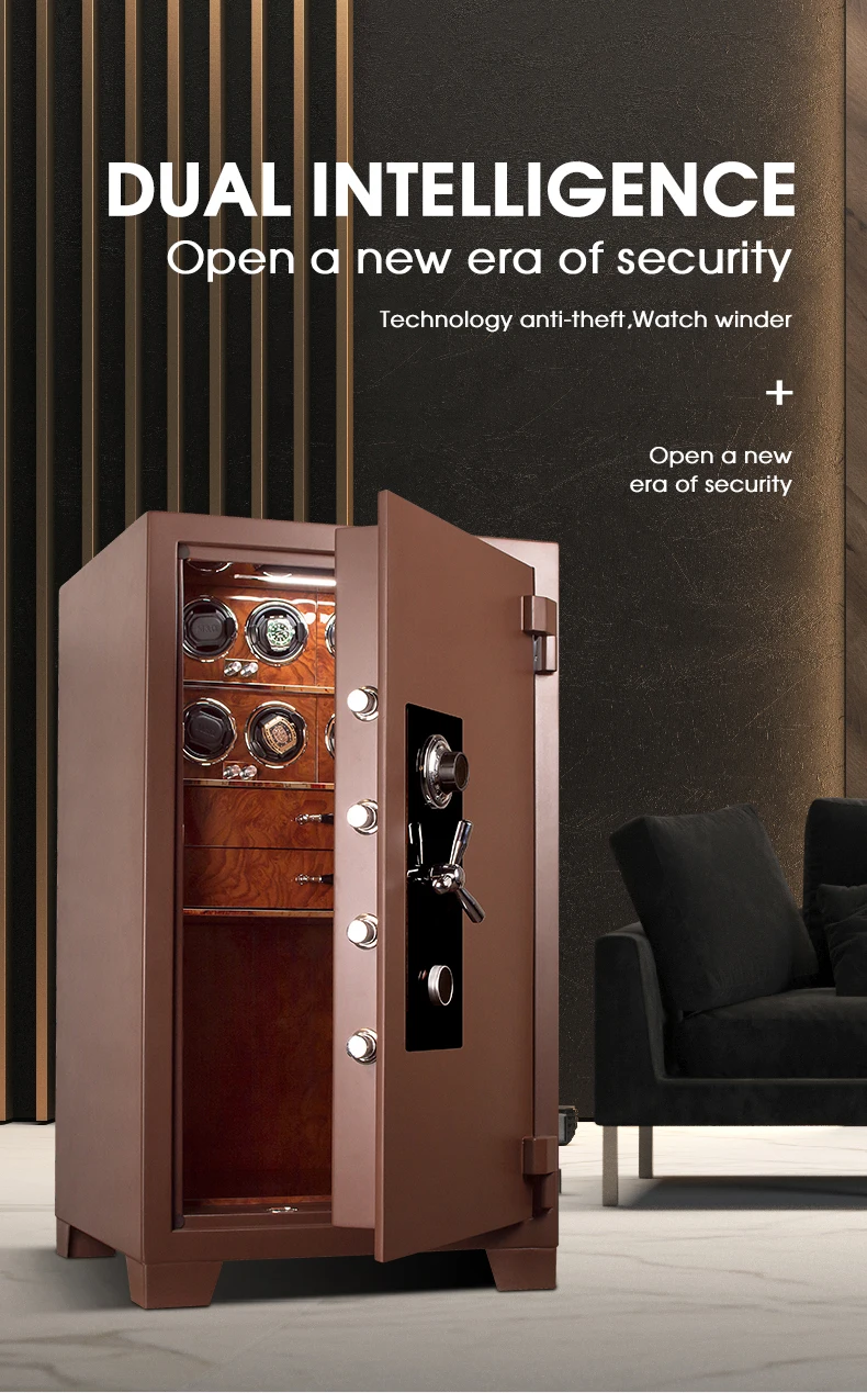 M&Q High security dual key metal drop coin commercial watch winder safe box