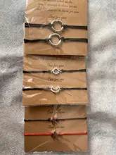 Colgantes nuevos pulsera de amistad, parejas 2 unids/set piedra volcánica pulsera de brazaletes de las mujeres deseo suerte joyería