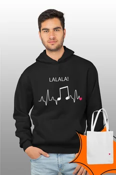 

Angemiel Wear Lalala Rhythm Black Male Hooded Sweatshirt Bags Kombin