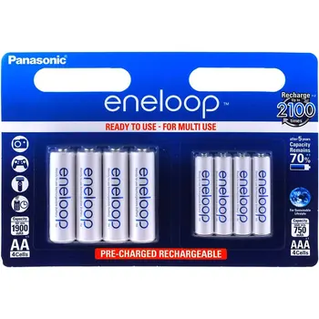 

Panasonic eneloop Recarg batteries. AA / AAA BK-KJMCCE44E - 2x Blister 4uds.