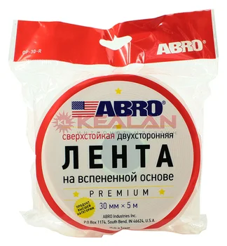 

Abro Masters op-30-r tape adhesive double sided super-resistant, white, 30mm, 5 m.