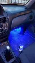 Tira de luces LED RGB con control remoto por voz para coche, diseño Interior, decorativa, Ambiental dinámico