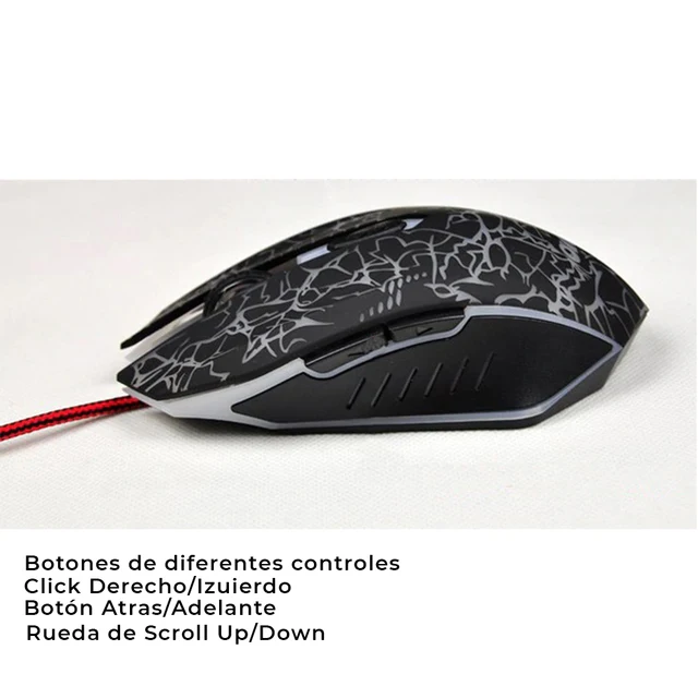EUROXANTY®| Ratón Gamer con Cable | Ratón de Ordenador con Colorido | Mouse Gamer | Ratón Ergonómico 5
