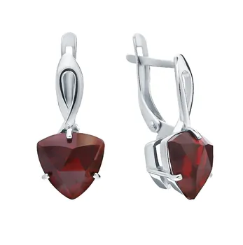 

Silver earrings with Garnet sunlight sample 925 test