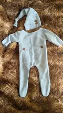 Nuevo bebé recién nacido bebé niñas colores sólidos de fotografía ropa de utilería Pelele con pies botón mono sombrero 2 uds conjunto