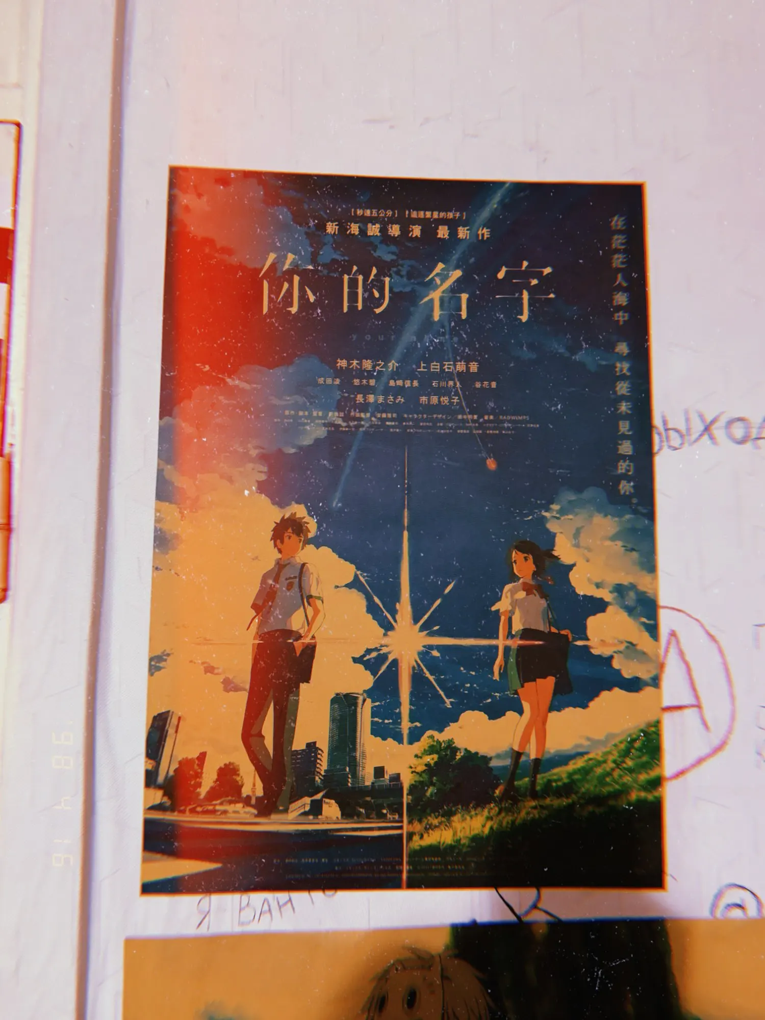 Tie Ler Your Name Japanese Anime Movie Art Kraft Paper Poster Bar Cafe Wall Sticker Home Decoration Painting 50 5x35cm Kraft Paper Poster Name Wall Stickerswall Sticker Aliexpress