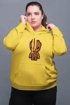 

Angemiel Wear Groot Doll Yellow Women 'S Hooded Sweatshirt