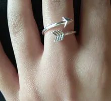 Flecha de moda creativa Simple para mujer, joyería de plata de ley 925, sin alergia, personalidad Popular, anillos de apertura SR575