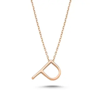 

Angemiel 925 Silver-P-Letter Ghost Pendant-Rose Gold Plated