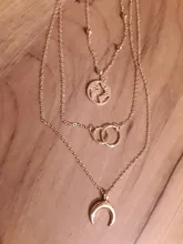Colgante Retro de Luna y mapa del mundo para mujer, collar de oro Colodr multicapa, accesorios de joyería para fiesta