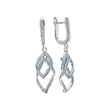 

Silver earrings with cubic zirconia sunlight sample 925