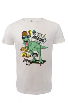 

Angemiel Wear Fun Dinosaur Cotton White Men 'S T-Shirt