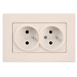 

PnpnElectrıc Gns Eqona Double UPS Socket Cream 16A 220V AC Double Socket with Pin Earth