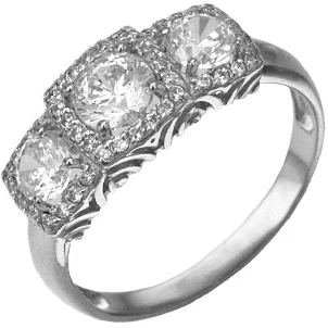 

Yuz platinum ring with Swarovski crystals in white gold