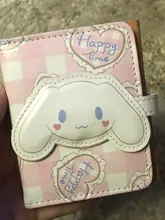 Cartera de cuero con broche para mujer, cartera pequeña con broche de piel sintética a cuadros con forma de oso y conejo, tarjetero, monedero corto de Lolita para estudiantes