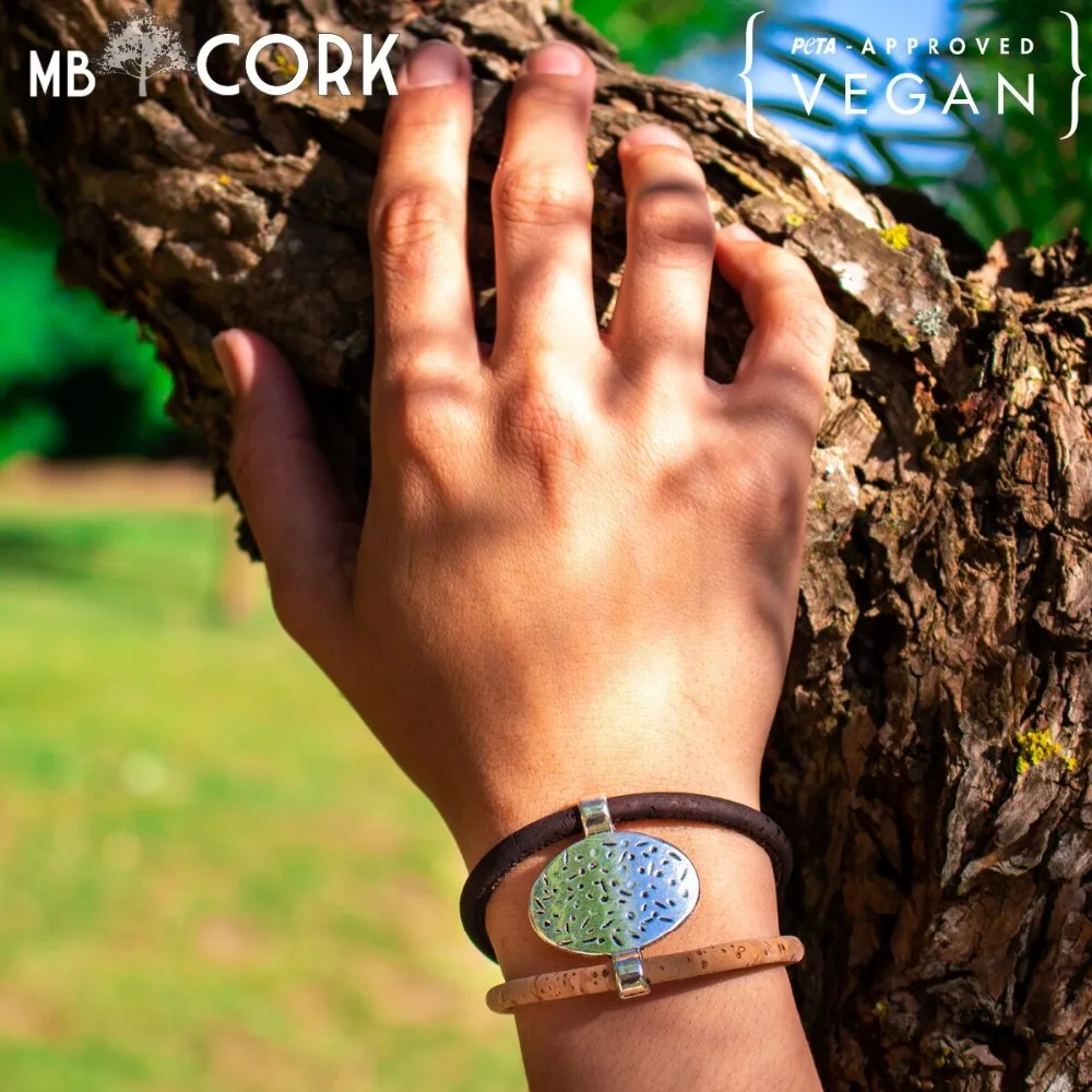 Украшения Cork браслет из пробки для женщин Натуральная пробка ручной работы к оригинальному браслету, BR-233-MIX-5