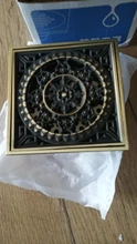 Floor Drains Strainer-Cover Bathroom-Deodorant Euro Antique Brass Square Grate-Waste