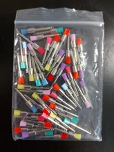 Pulidor de pulido plano y pequeño con cierre de nailon para laboratorio Dental, 50 Uds., cepillos de depilación, cabezal de cepillo de cuidado Dental desechable