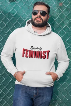

Angemiel Wear Everybody Should Be Feminist White Men 'S Hooded Sweatshirt
