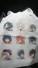 Genshin-bolsa de compras de algodón reutilizable, bolsa de compra de impacto, reutilizable, personalizada
