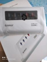 ORICO-HUB con 3 puertos USB 3,0, adaptador de corriente con 2 casquillos de carga USB, divisor de 5Gbps, enchufe europeo y estadounidense para tableta y teléfono móvil