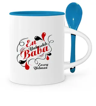 

Father's Day Custom Top Handsome Dad Blue Spoon Mug Cup-1