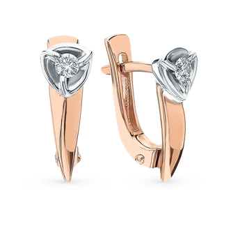 

Gold earrings with diamonds sunlight sample 585