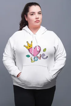 

Angemiel Wear Love Balonlarıyla Flying White In Love Women 'S Hooded Sweatshirt