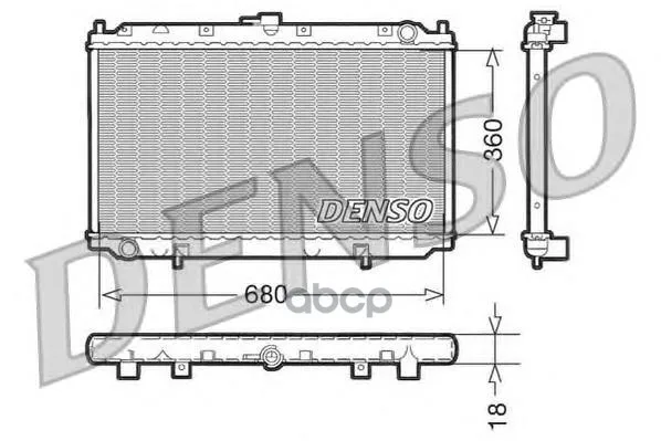 Радиатор Охлаждения 680x360x18 Nissan Primera 1.6-2.0 96-02 Denso арт. DRM46011