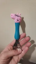 Peppa Pig-cubiertos de acero inoxidable para niños, modelos de figuras de la familia George Pig, vajilla, regalo de cumpleaños