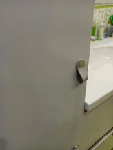 Tiradores de tocador de cuero para armario, asa suave de puerta, modernos, negros, para cocina y mobiliario