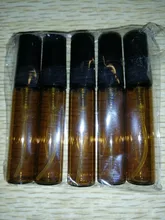 5 unids/pack 2ML 3ML 5ML 10ML negro claro Perfume Mini botella de vidrio botella de vacío botella de cosméticos muestra tubo de ensayo de vidrio delgado frascos