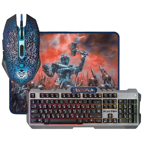 Игровой набор Defender Killing Storm MKP-013L RU мышь клавиатура ковер(52013