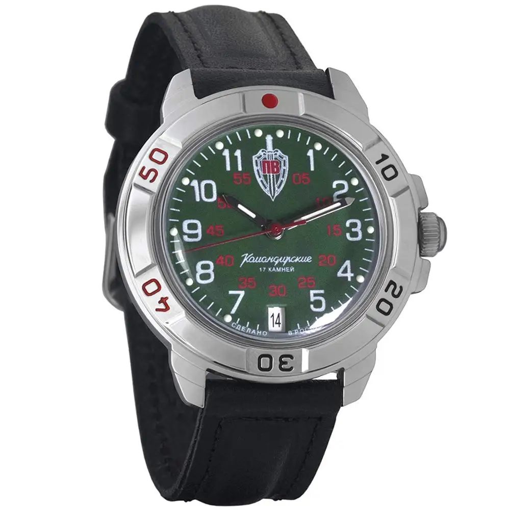 Watch Vostok Komandirskie 431950 mechanical men's military watch with hand-winding border troops afbeelding