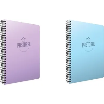 

Pastoral Spiraled A4 96 Leaf Plastic Cover Notebook Set Plaids 2'li