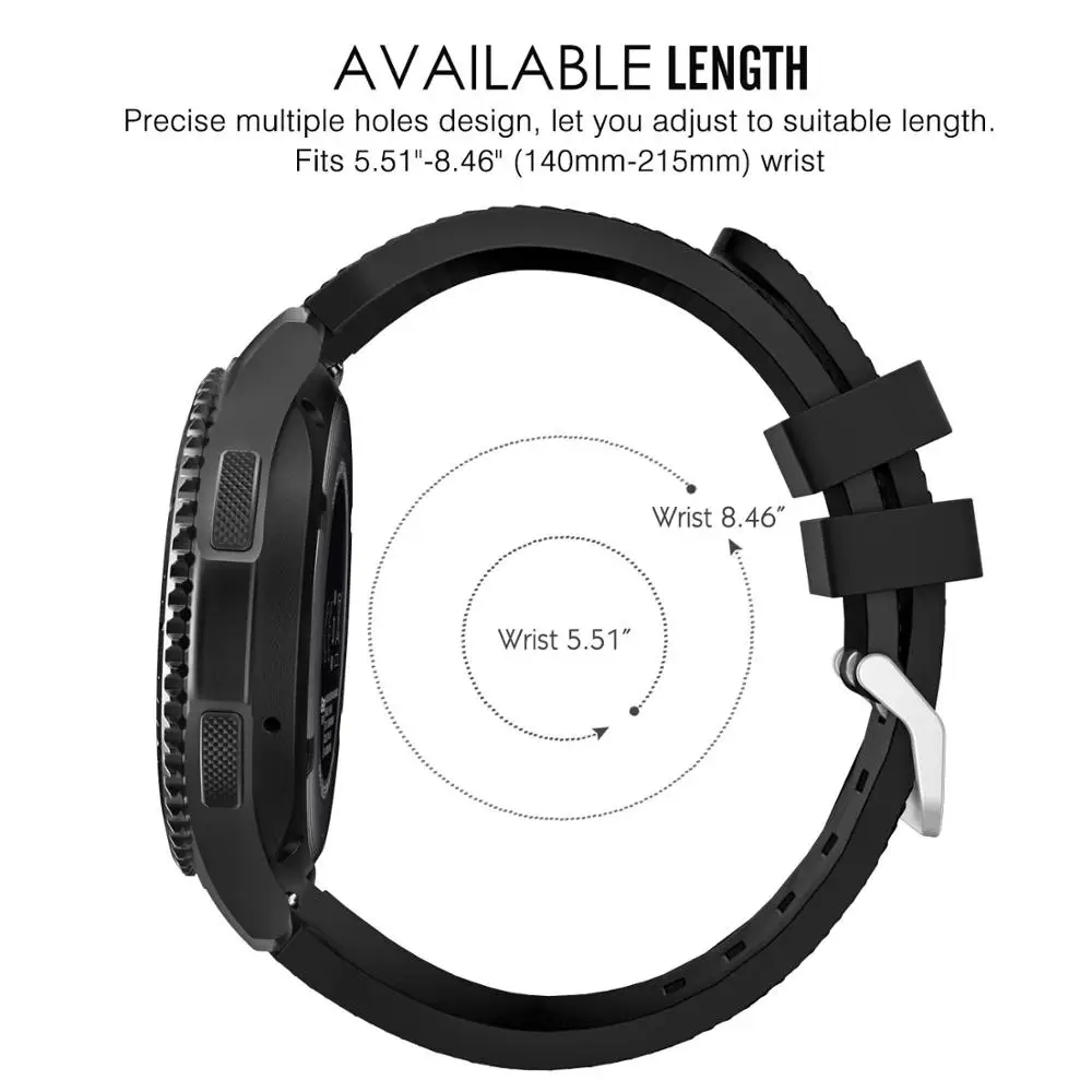 Ремешок силиконовый для наручных часов браслет samsung Galaxy Watch 46 мм S3 Frontier Gt 2 44 galaxy watch