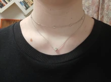 Gargantilla de corazón pequeño para mujer, collar con cadena de Color plateado, collar de amor pequeño, colgante en el cuello, Gargantilla Bohemia, joyería