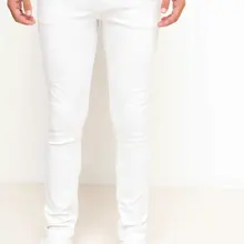 Дефакто модные джинсовые штаны для мужчин эластичные белые джинсовые брюки мужские повседневные обтягивающие простые длинные брюки мужские осенние-H9653AZ17HS