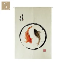 Lucky Cat, два карпа, приветственные слова, Сова, олень, Ниан, Ниан, вы, Ю, тропические растения, занавес для двери ресторана, Норен, дверной проем, перегородка